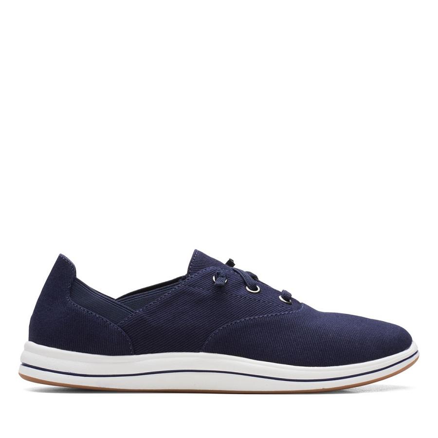 Navy Clarks Breeze Ave Women\'s Sneakers | SG_FA170