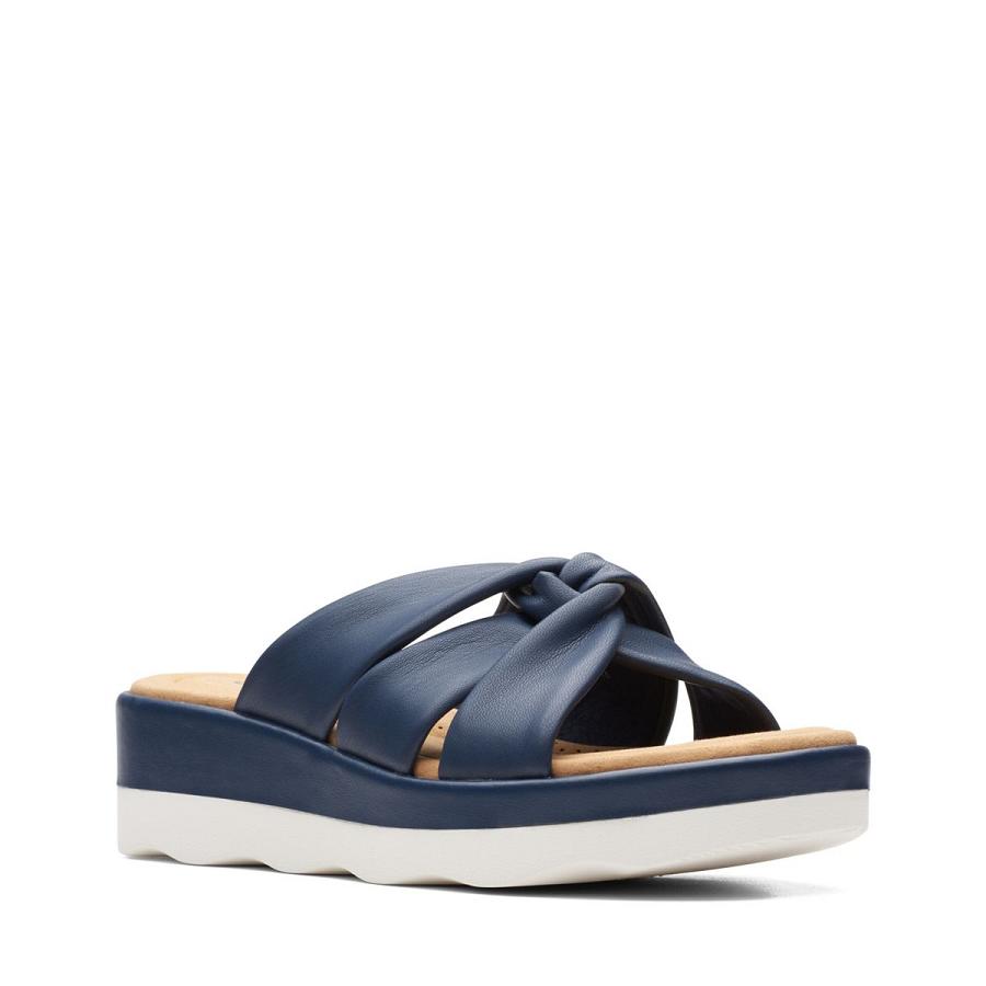 Navy Clarks Clara Charm Women's Sandals | SG_QF188