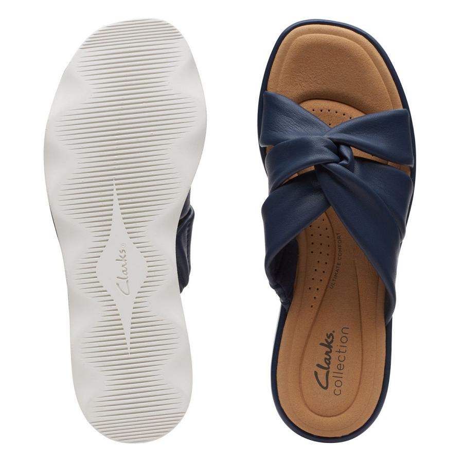 Navy Clarks Clara Charm Women's Sandals | SG_QF188