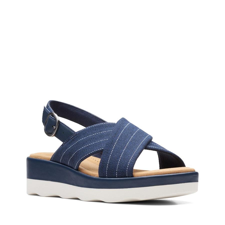 Navy Clarks Clara Cove Women's Sandals | SG_AH190