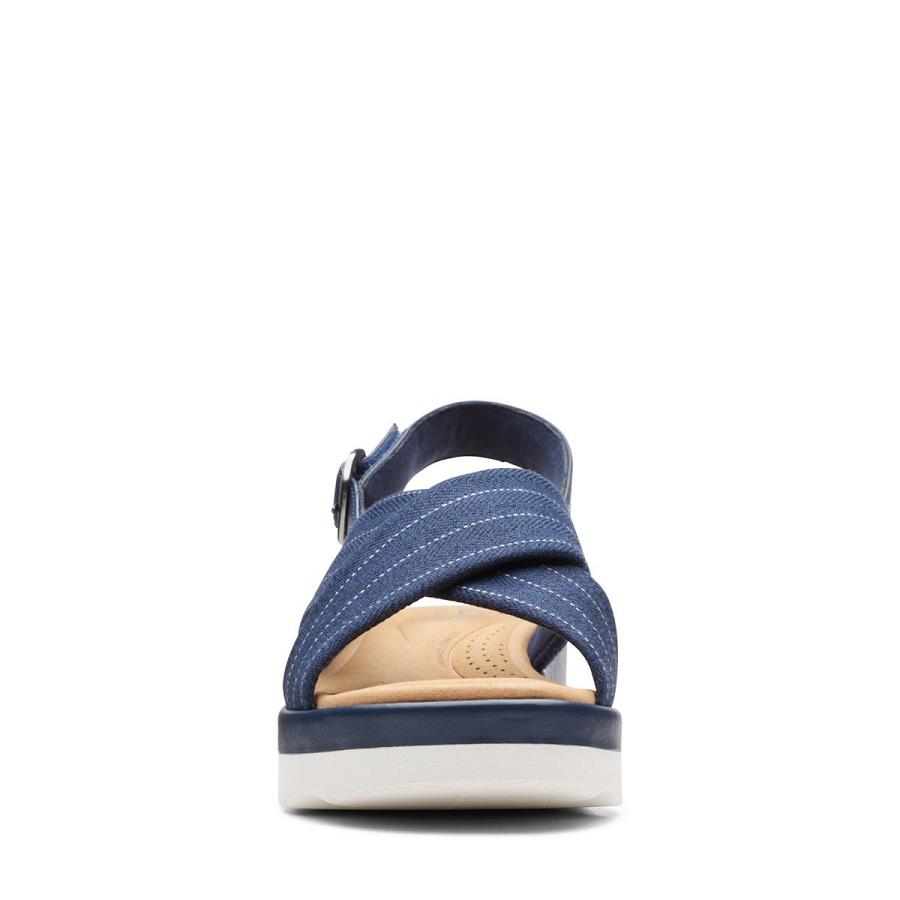 Navy Clarks Clara Cove Women's Sandals | SG_AH190