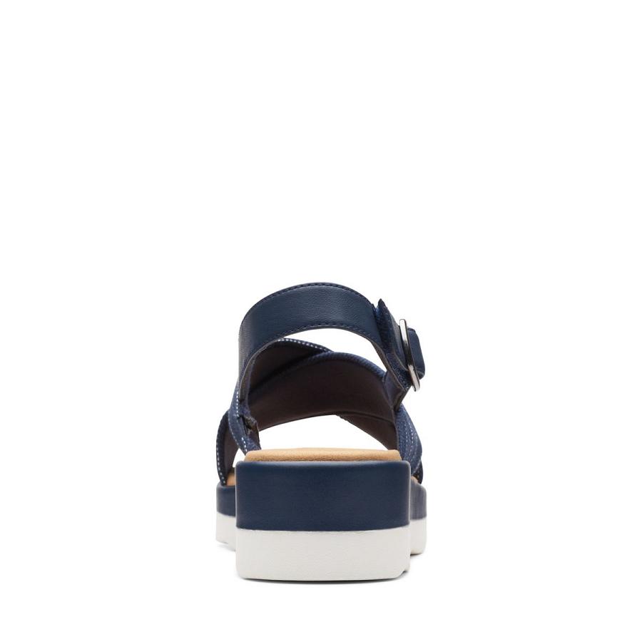 Navy Clarks Clara Cove Women's Sandals | SG_AH190