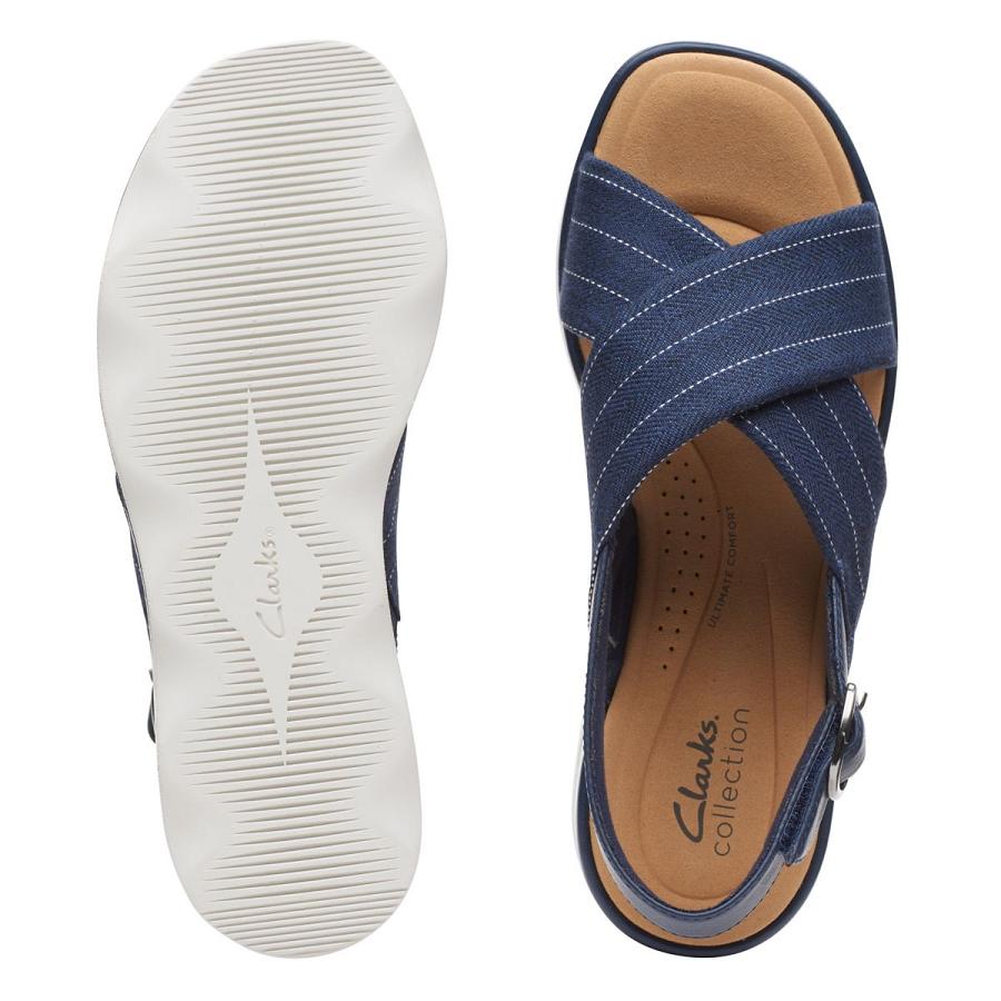 Navy Clarks Clara Cove Women's Sandals | SG_AH190