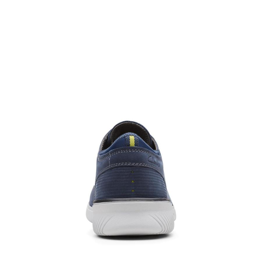 Navy Clarks Donaway Lace Nubuck Men's Sneakers | SG_AH46