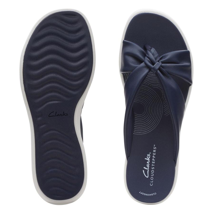 Navy Clarks Drift Ave Women's Sandals | SG_JX220