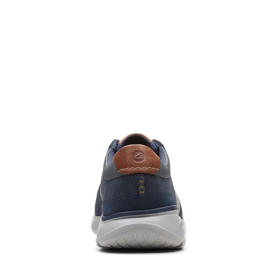 Navy Clarks Gaskill Vibe Combi Men's Sneakers | SG_KB59