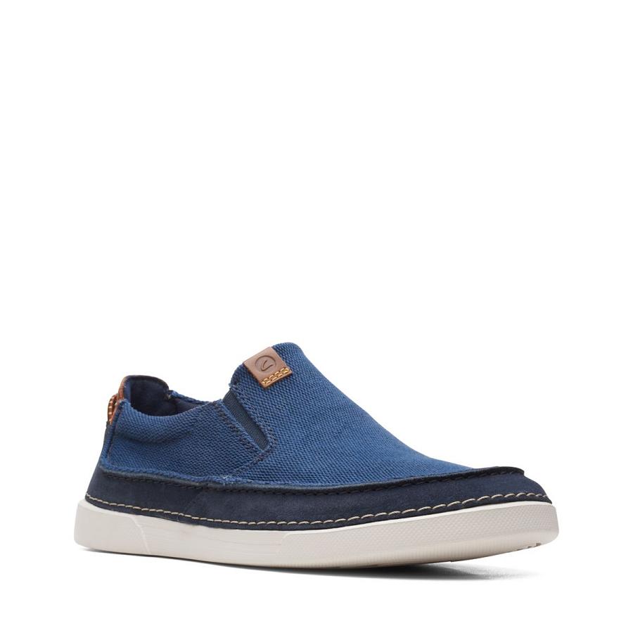 Navy Clarks Gereld Step Combi Men's Shoes | SG_JX64