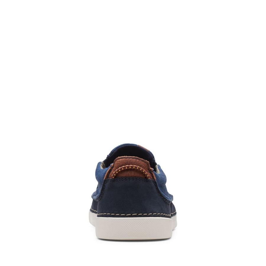 Navy Clarks Gereld Step Combi Men's Shoes | SG_JX64