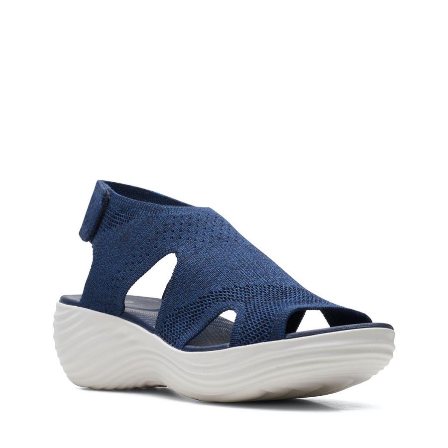 Navy Clarks Marin Sail Women's Sandals | SG_BD281