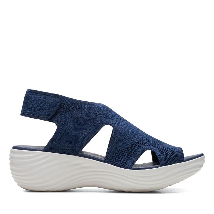 Navy Clarks Marin Sail Women\'s Sandals | SG_BD281