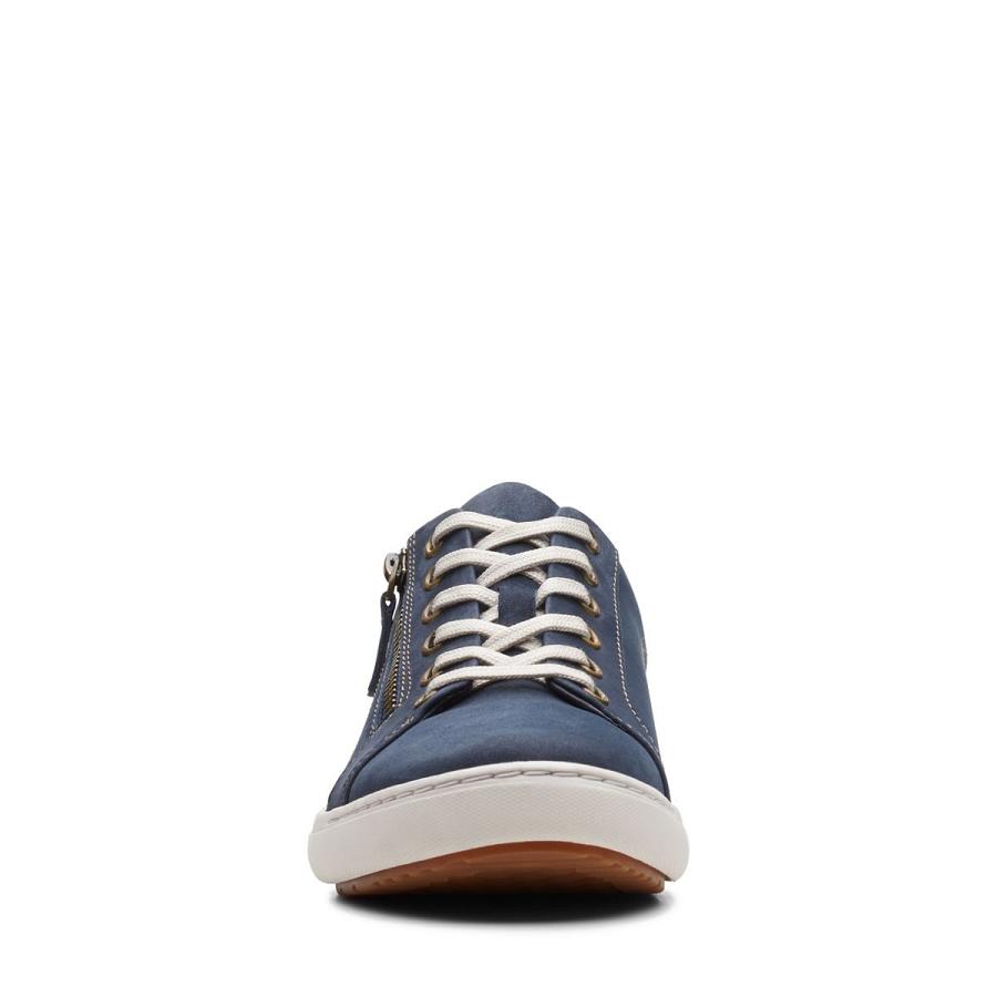 Navy Clarks Nalle Lace Nubuck Women's Sneakers | SG_RV300