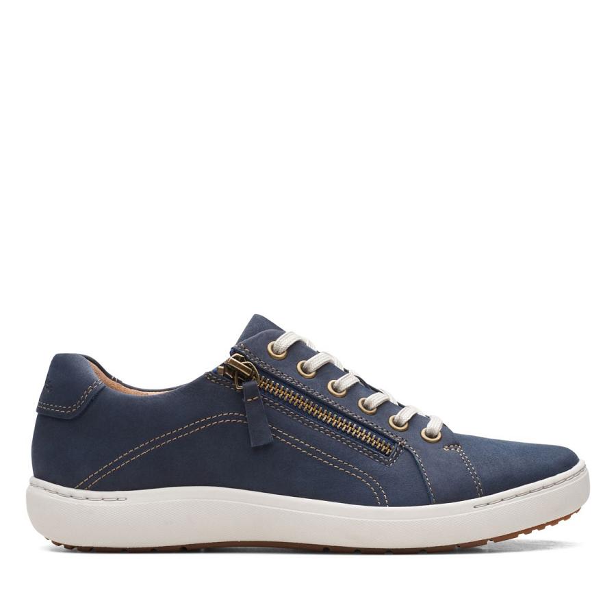 Navy Clarks Nalle Lace Nubuck Women\'s Sneakers | SG_RV300