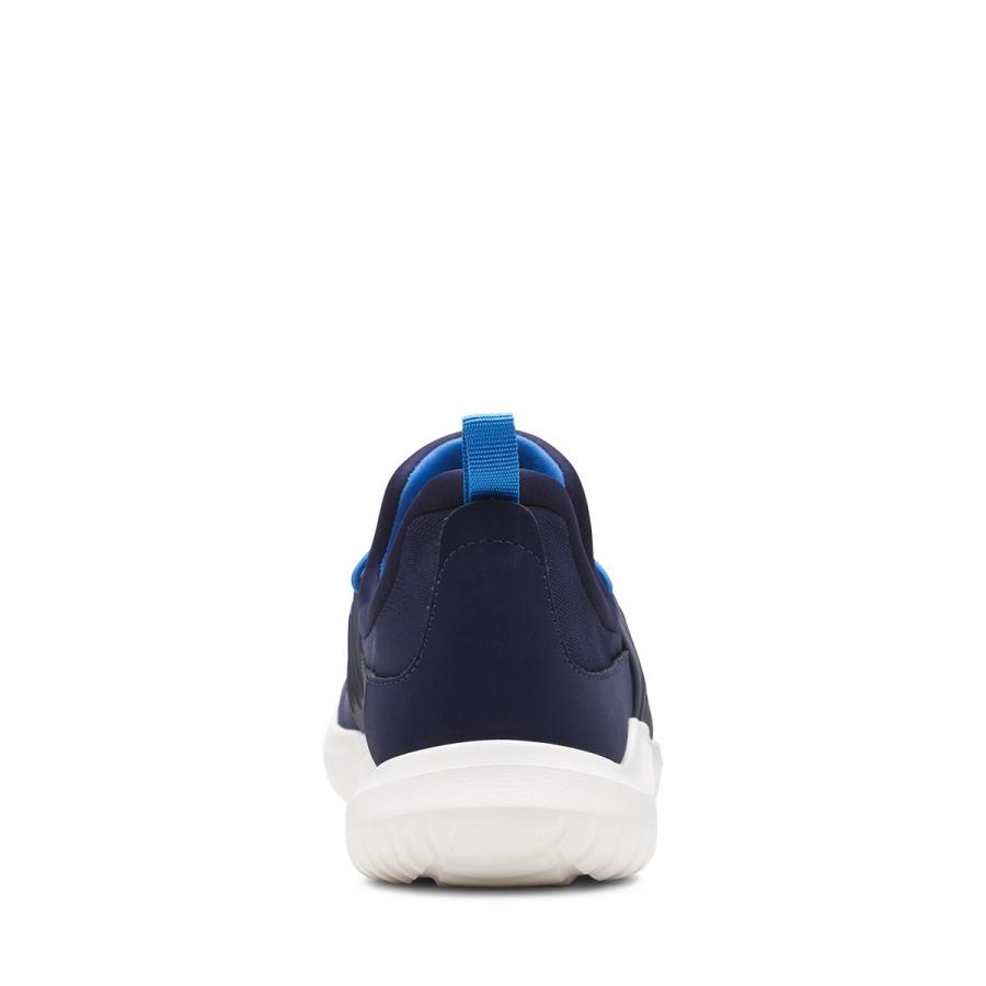 Navy Clarks Nova Ave Textile Women's Sneakers | SG_HZ303