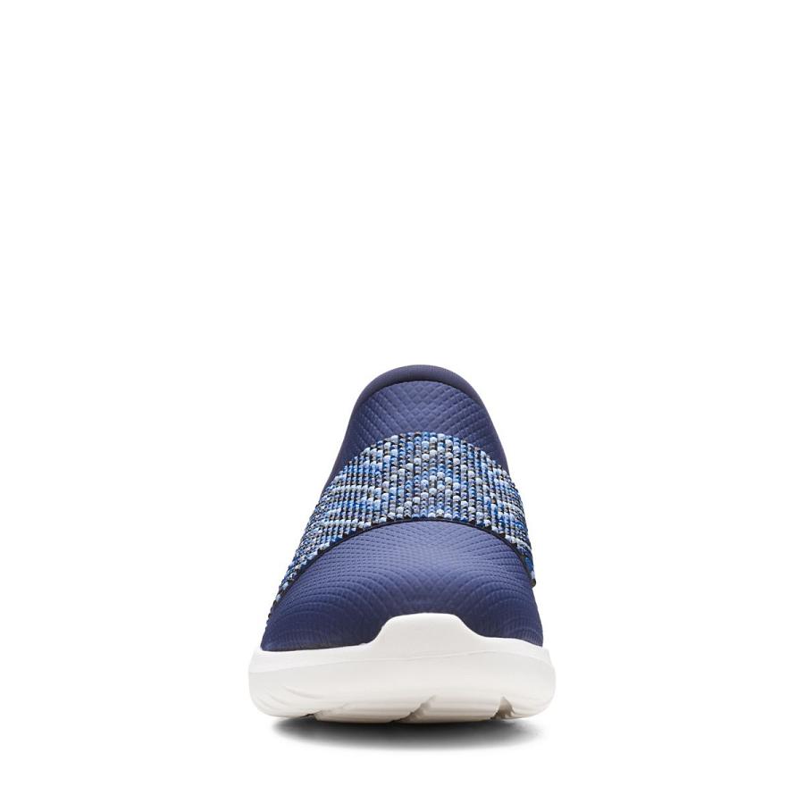 Navy Clarks Nova Way Combi Women's Sneakers | SG_FA314