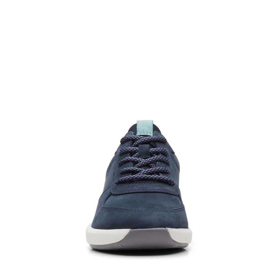 Navy Clarks Un Rio Sprint Nubuck Women's Sneakers | SG_FA374