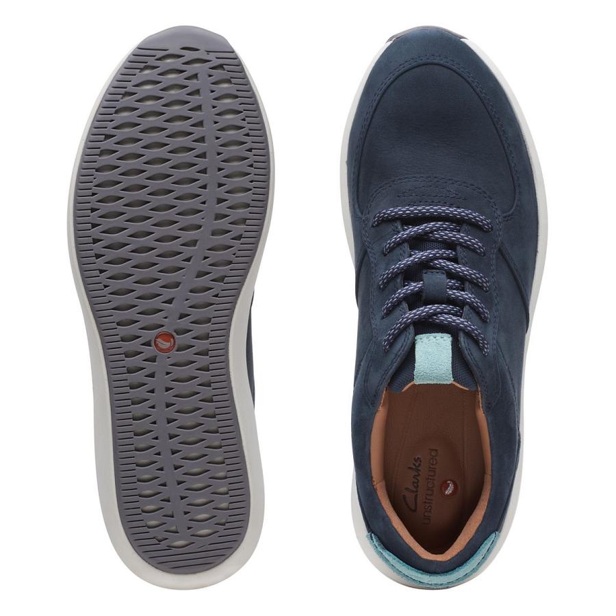 Navy Clarks Un Rio Sprint Nubuck Women's Sneakers | SG_FA374