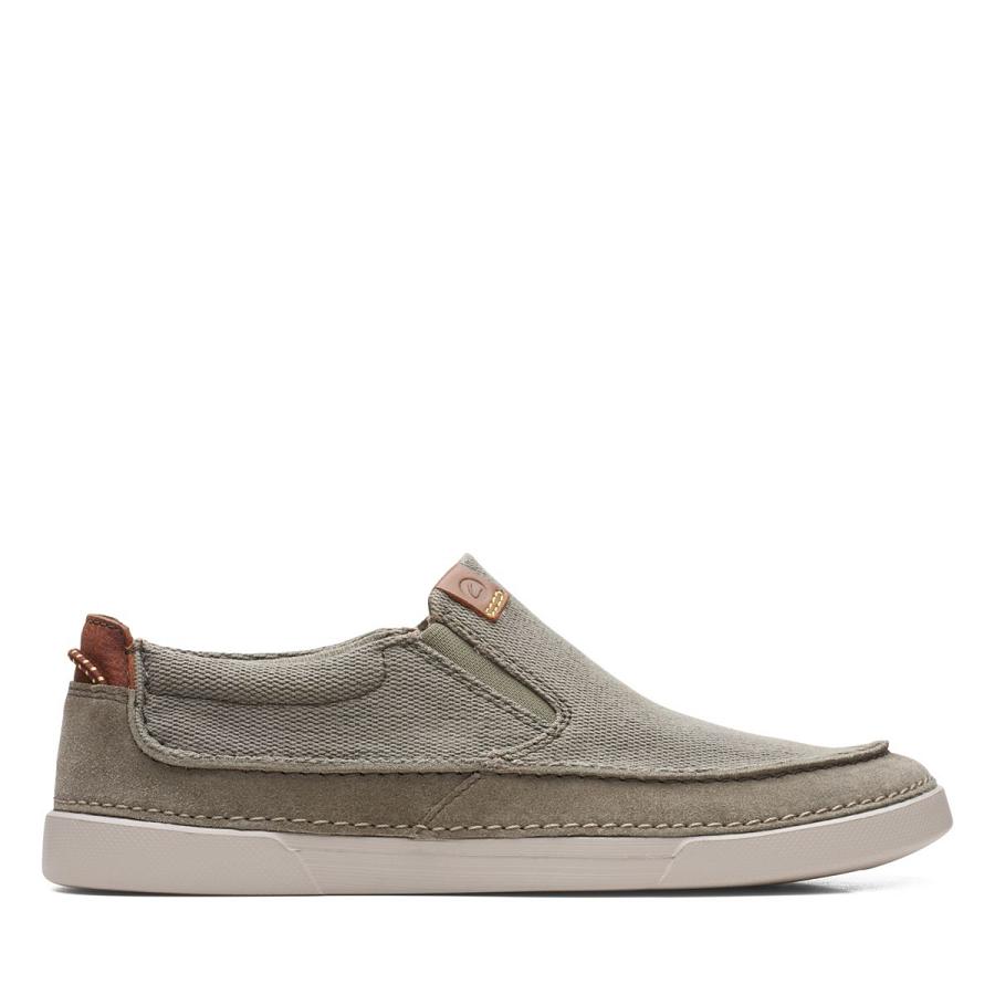 Olive Clarks Gereld Step Combi Men\'s Sneakers | SG_HZ63