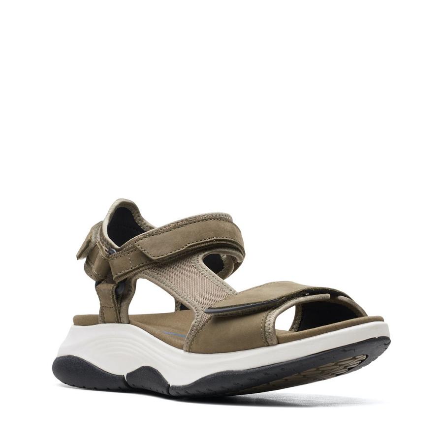 Olive Clarks Wave2.0 Skip. Combi Women's Sandals | SG_NE390