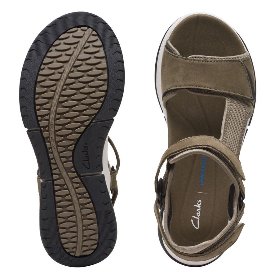 Olive Clarks Wave2.0 Skip. Combi Women's Sandals | SG_NE390