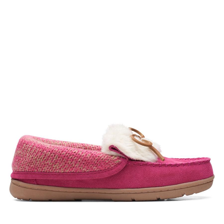 Pink Clarks Cecina Blair Women\'s Slippers | SG_NE186