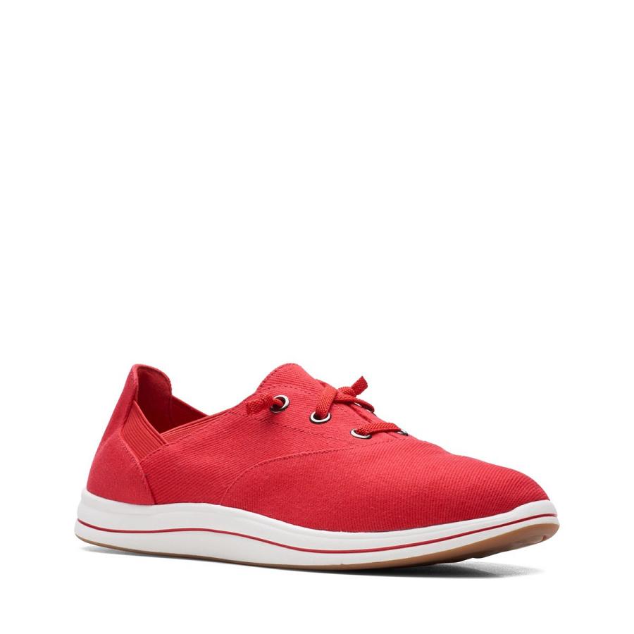 Red Clarks Breeze Ave Women's Sneakers | SG_RV168