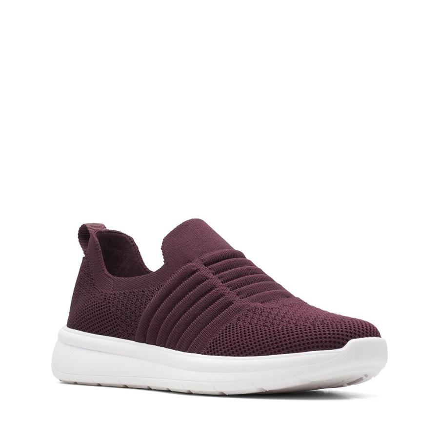 Red Clarks Ezera Walk Knit Women's Sneakers | SG_MR235