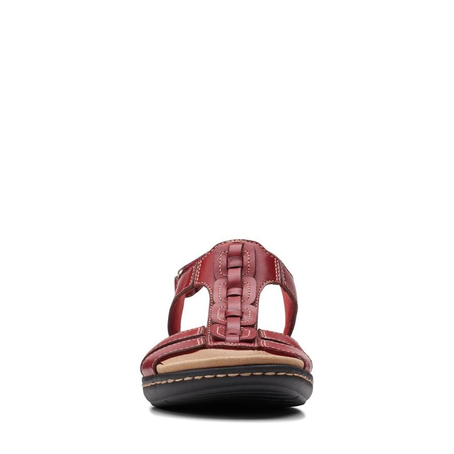 Red Clarks Laurieann Kay Leather Women's Sandals | SG_RV264