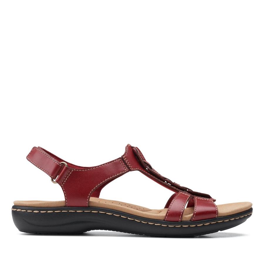 Red Clarks Laurieann Kay Leather Women\'s Sandals | SG_RV264