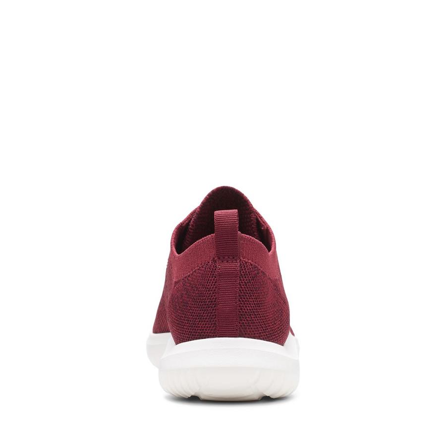 Red Clarks Nova Glint Knit Women's Sneakers | SG_WC309