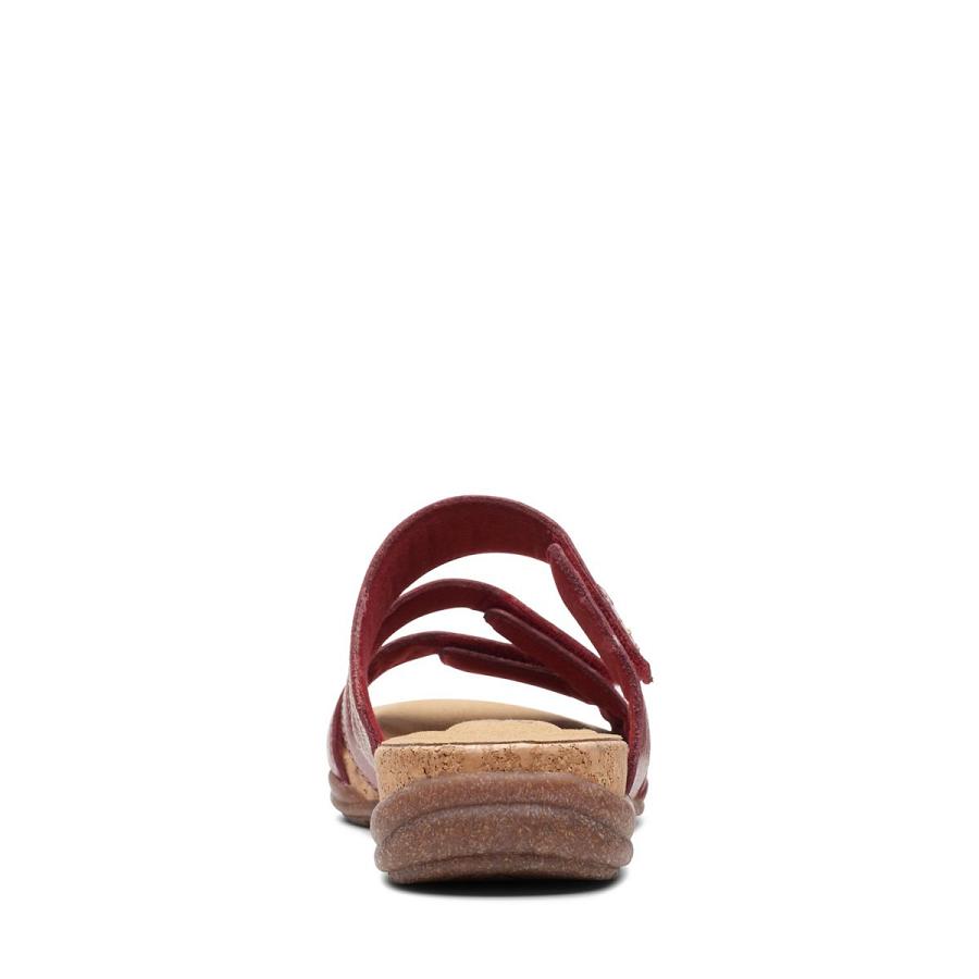 Red Clarks Roseville Bay Leather Women's Sandals | SG_MR343