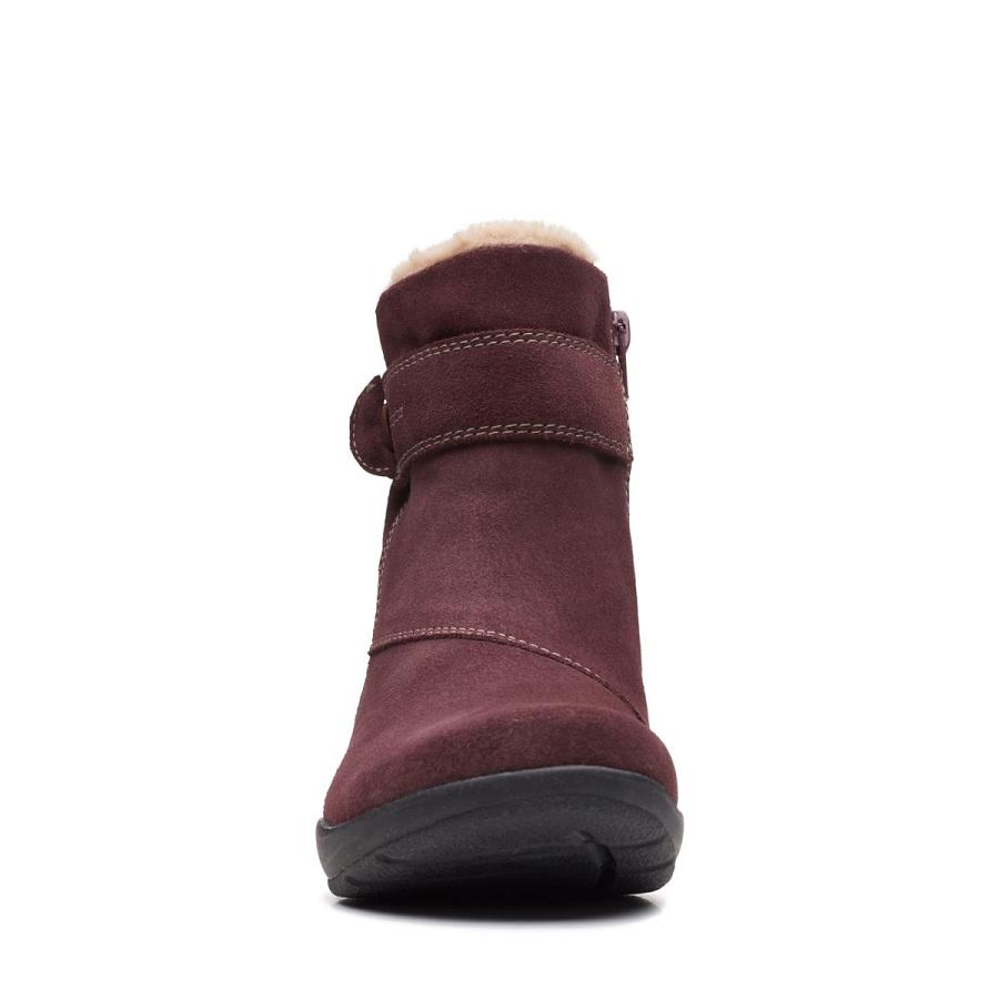 Red Clarks Roseville Suede Women's Boots | SG_HZ339