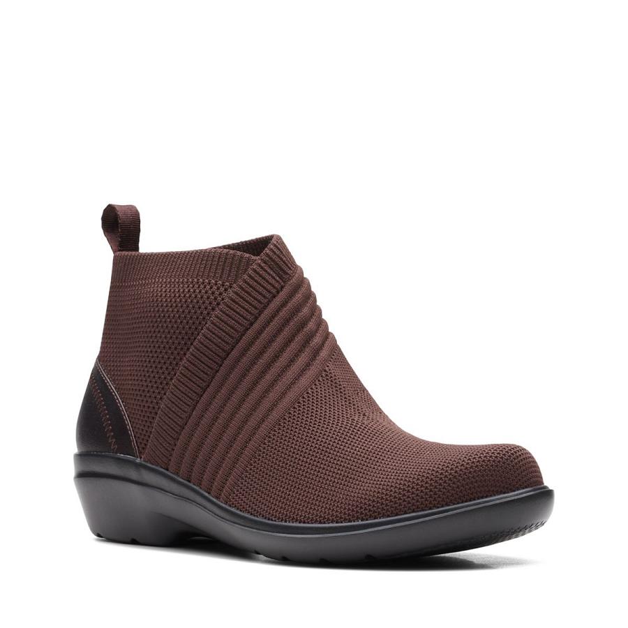 Red Clarks Sashlyn Mid Combi Women's Boots | SG_JX352