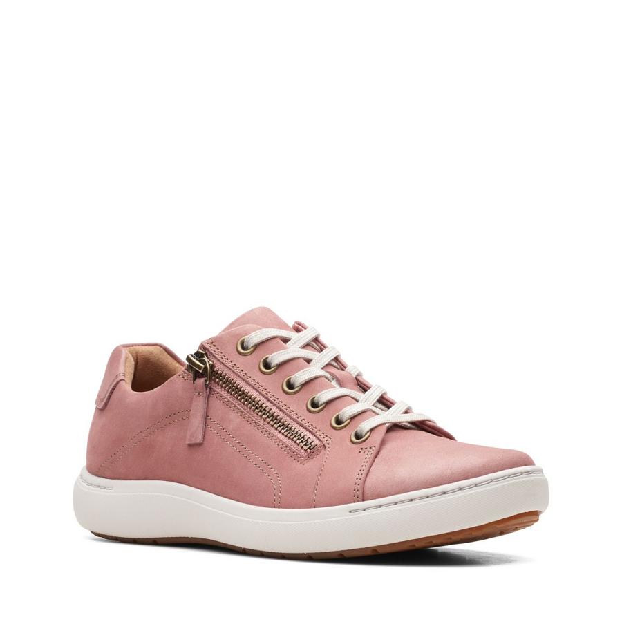 Rose Clarks Nalle Lace Women's Sneakers | SG_AH298