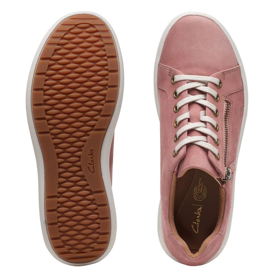 Rose Clarks Nalle Lace Women's Sneakers | SG_AH298