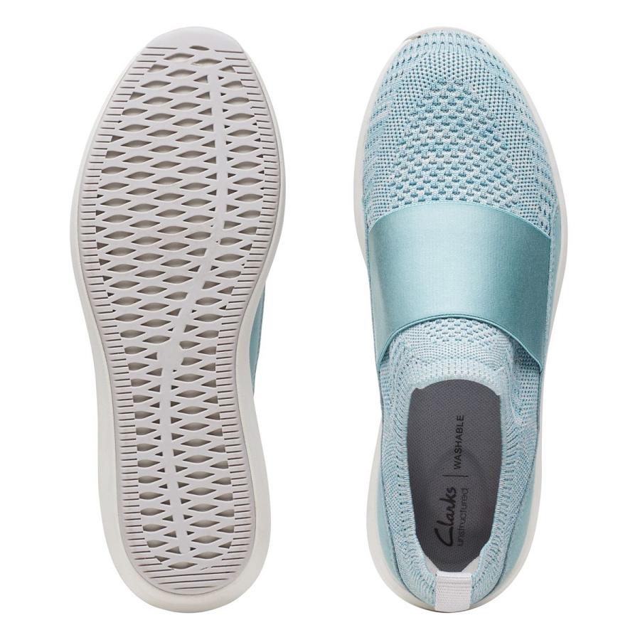 Turquoise Clarks Un Rio Knit knit Women's Sneakers | SG_WC369