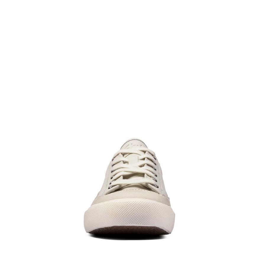 White Clarks Aceley Lace Leather Women's Sneakers | SG_BD137