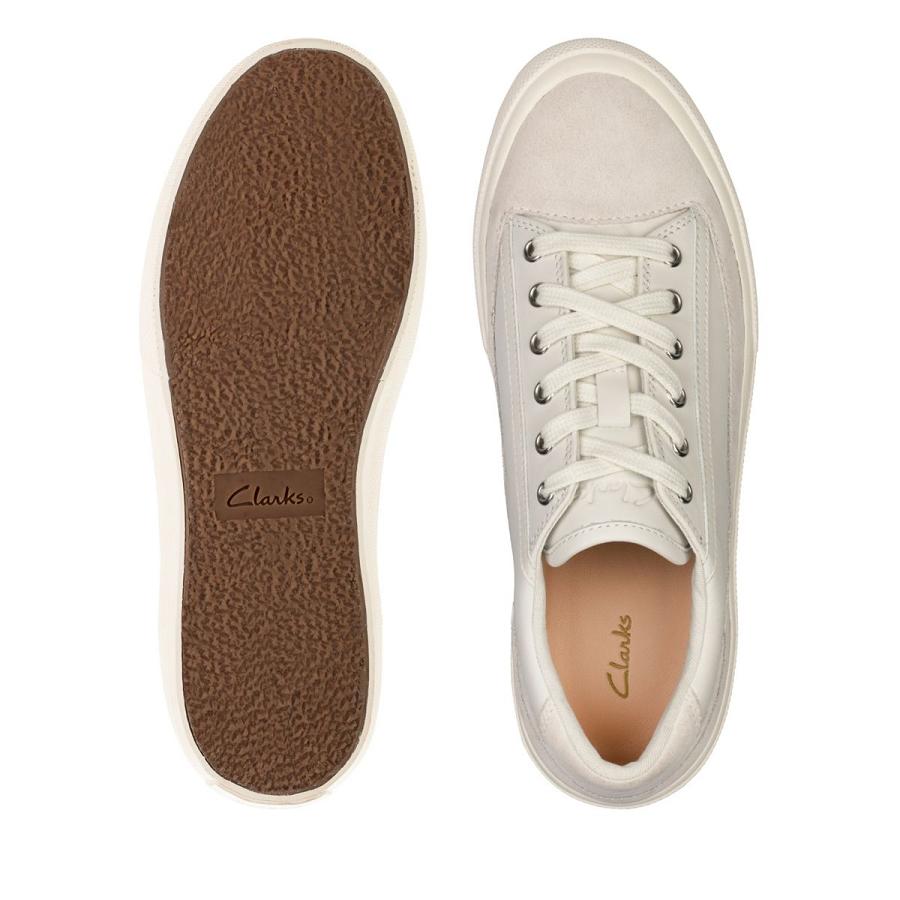 White Clarks Aceley Lace Leather Women's Sneakers | SG_BD137