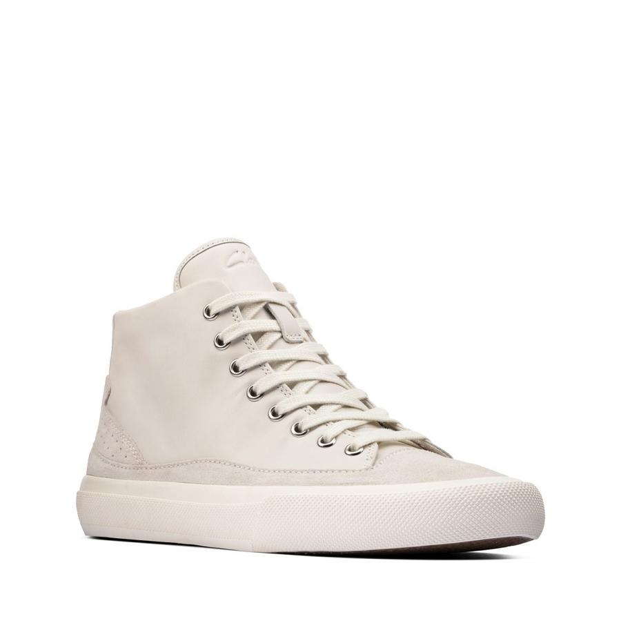 White Clarks Aceley Zip Hi Leather Women's Sneakers | SG_MR139