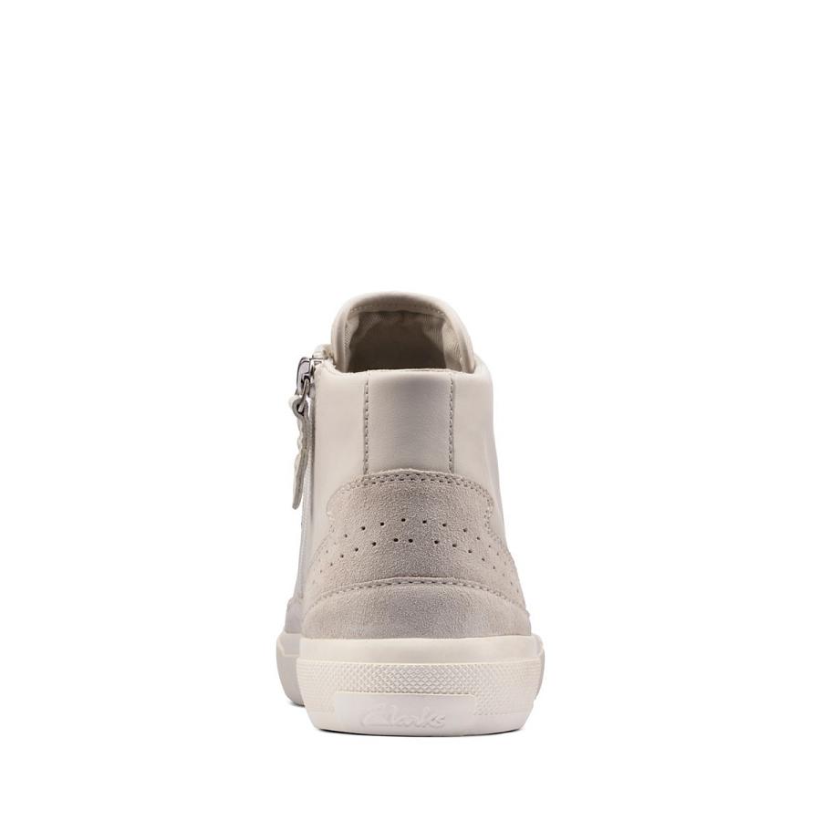 White Clarks Aceley Zip Hi Leather Women's Sneakers | SG_MR139