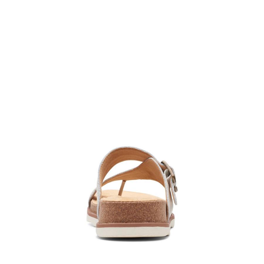 White Clarks Brynn Madi Leather Women's Sandals | SG_QF176