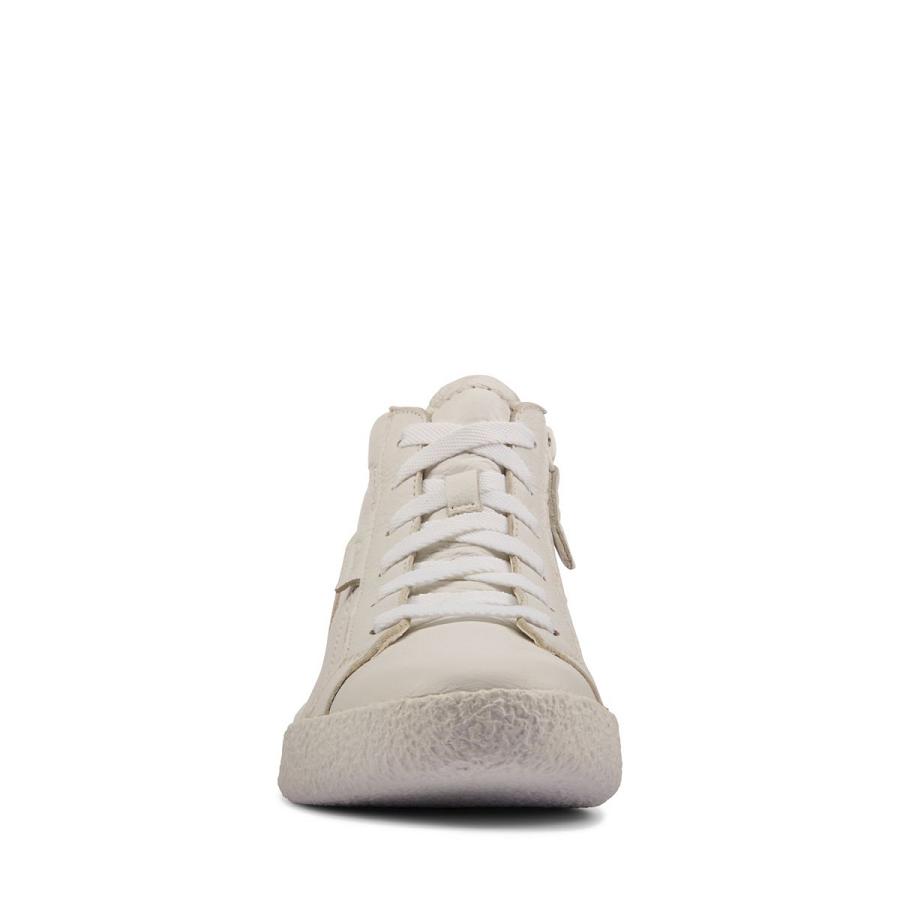 White Clarks Craft Cup Hi Leather Women's Sneakers | SG_EQ205