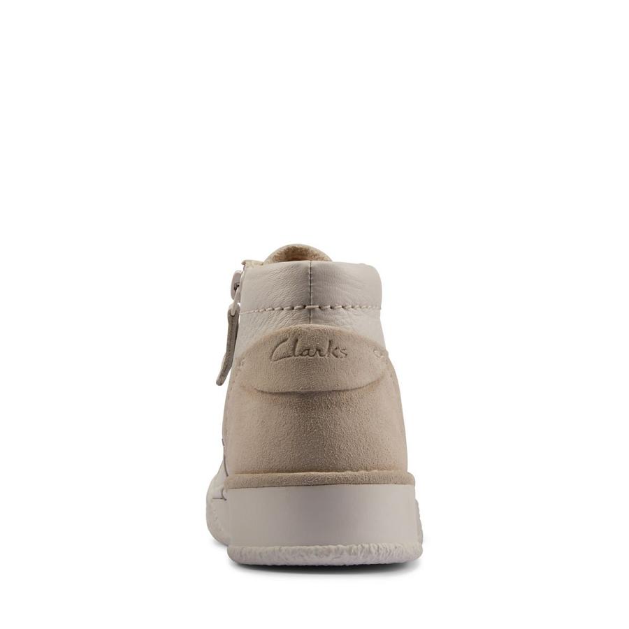 White Clarks Craft Cup Hi Leather Women's Sneakers | SG_EQ205