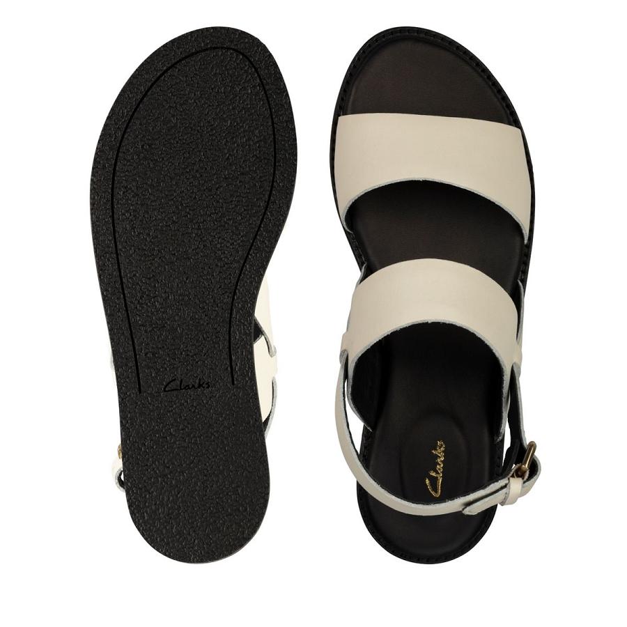 White Clarks Karsea Strap Leather Women's Sandals | SG_AH250