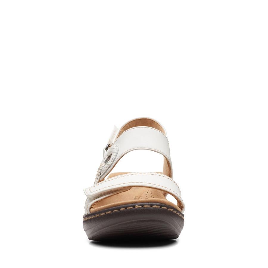 White Clarks Merliah Opal Leather Women's Sandals | SG_QF296