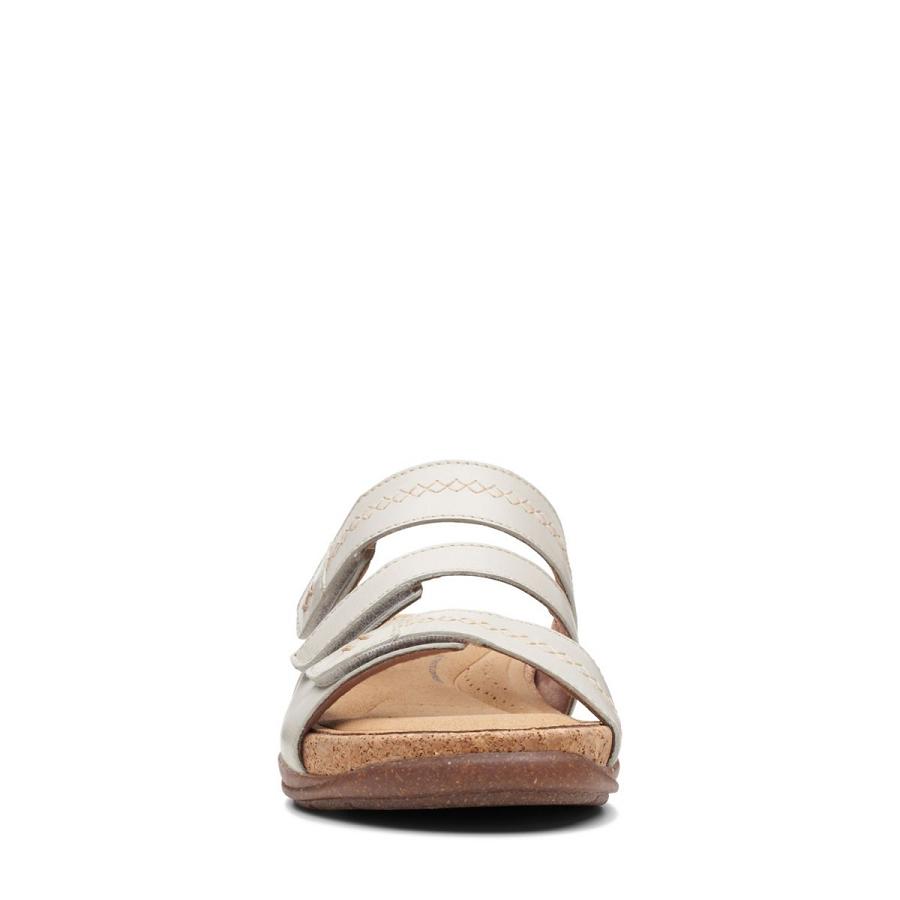 White Clarks Roseville Bay Leather Women's Sandals | SG_BD341