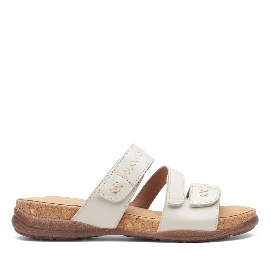 White Clarks Roseville Bay Leather Women\'s Sandals | SG_BD341