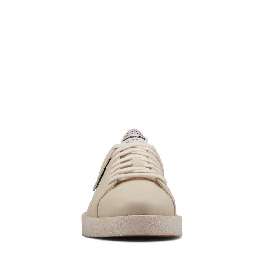 White Clarks Tormatch Leather Men's Sneakers | SG_AH106