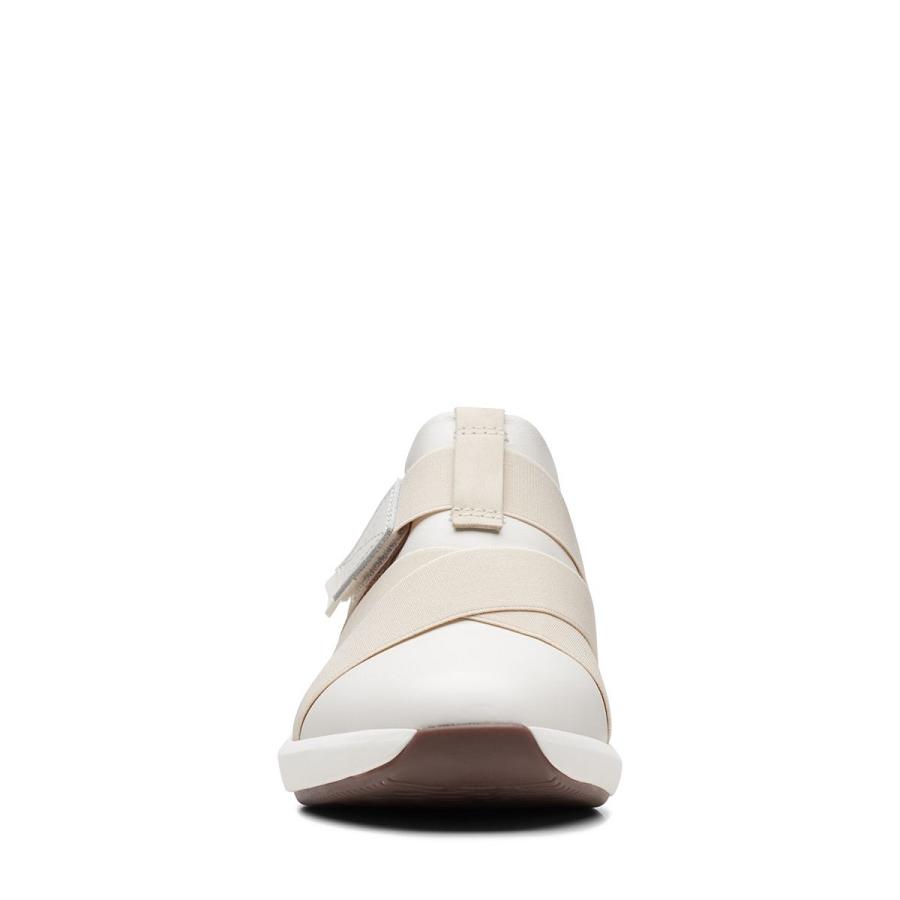 White Clarks Un Rio Strap Leather Women's Sneakers | SG_MR379