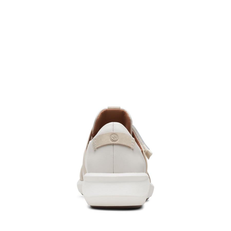 White Clarks Un Rio Strap Leather Women's Sneakers | SG_MR379