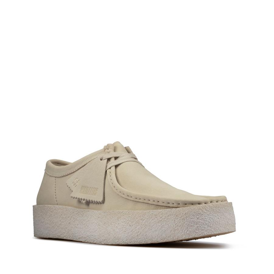 White Clarks Wallabee Cup Nubuck Men's Shoes | SG_EQ25